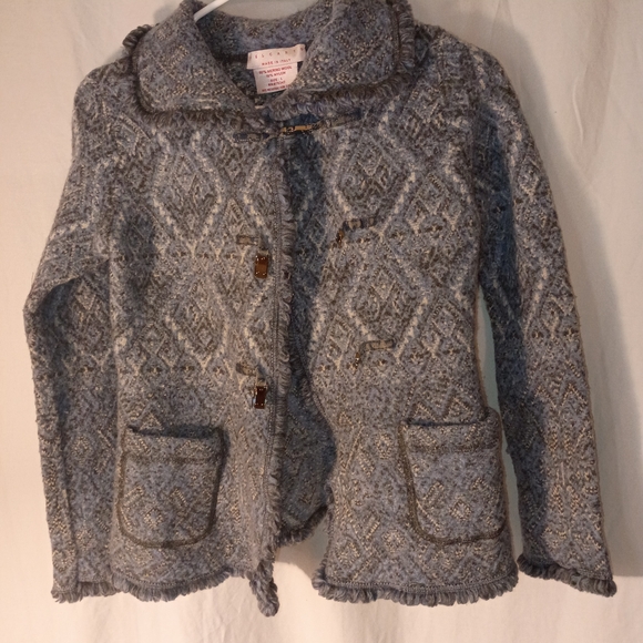 Gray Patterned Wool Jacket - Picture 1 of 6